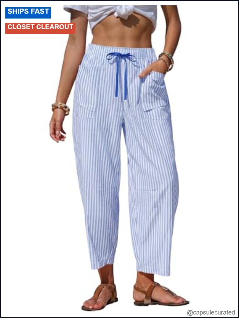 Wide Leg Beach Pants Elastic Waist Lightweight Flowy Palazzo Lounge Trousers
